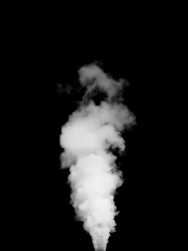 喷射的单体烟雾气柱 白色热气 免扣素材