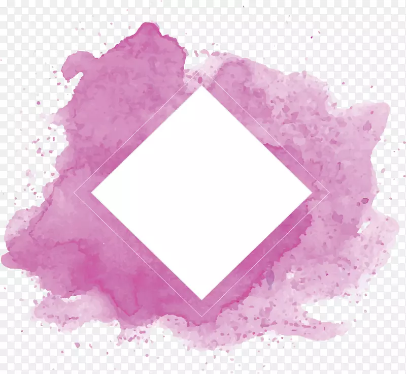 紫色水彩菱形标题框