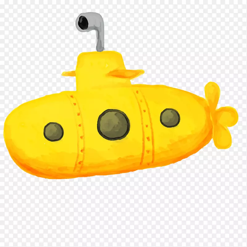 黄色圆弧潜水器元素