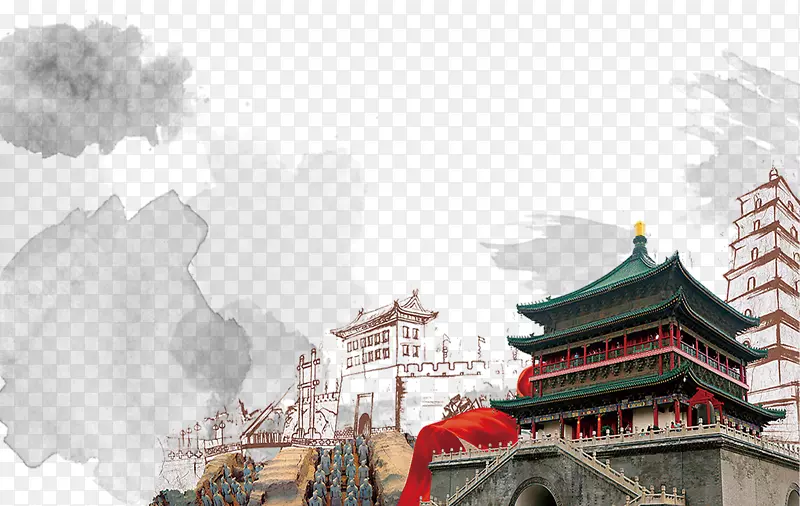 古风中国风城楼亭子建筑