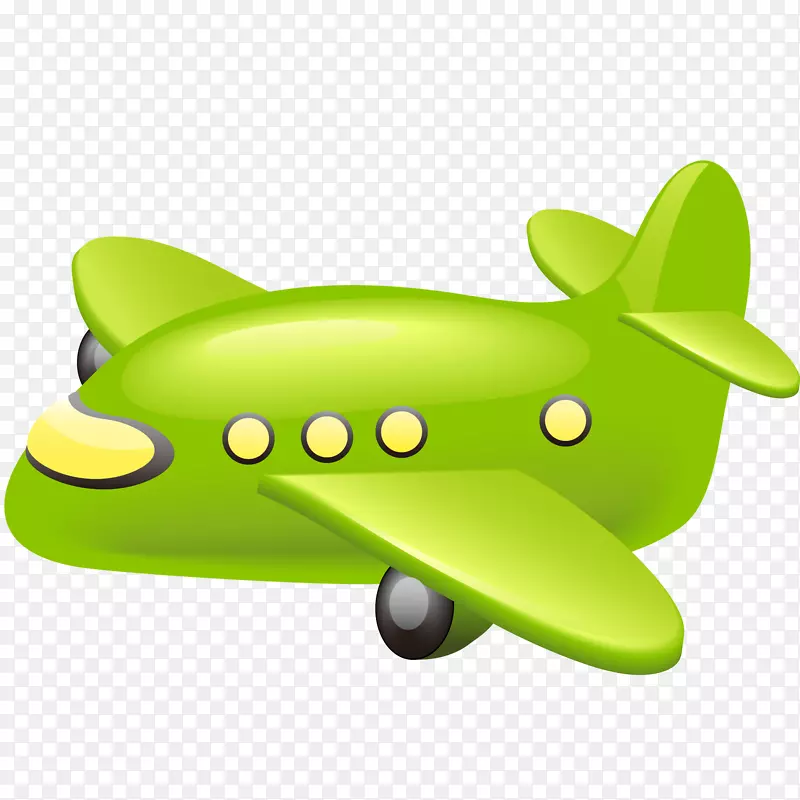 卡通绿色的飞机设计