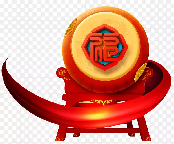 中国风红色福字大鼓