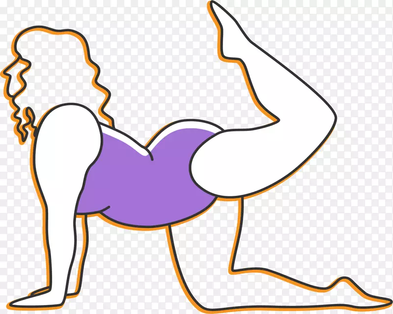 紫色线条瑜伽女孩