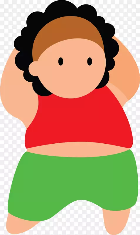 红衣卡通肥胖女人