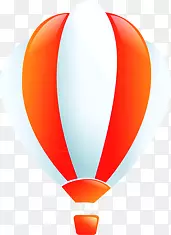 橙色条纹热气球光棍节