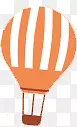 橙色卡通条纹热气球淘宝促销