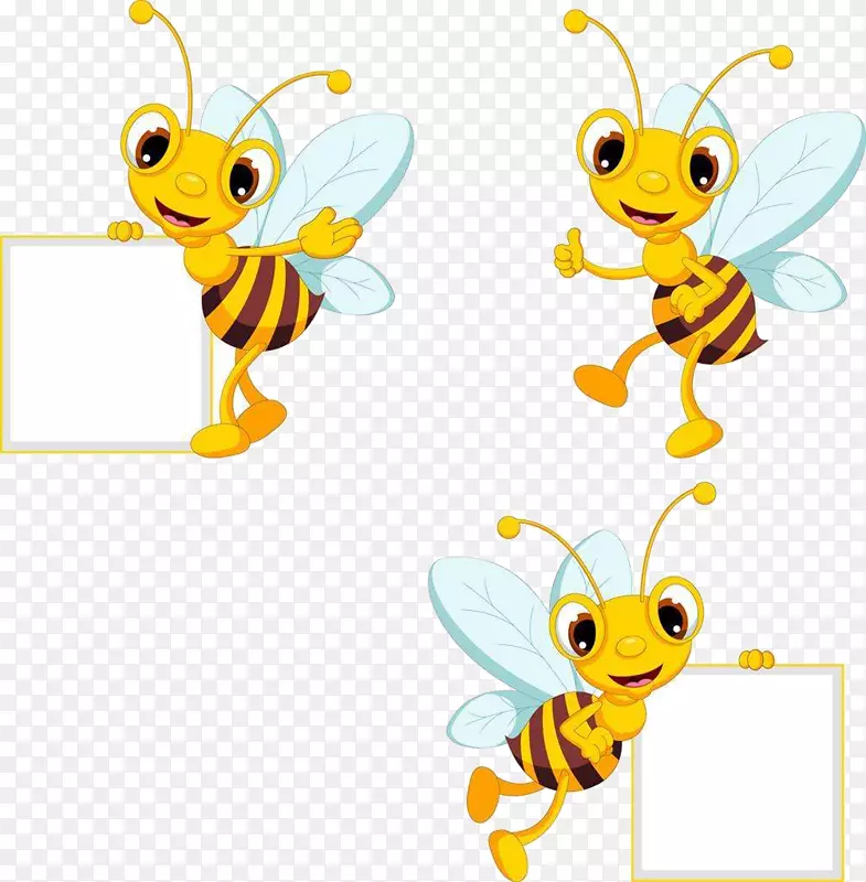 手拿白板的小蜜蜂图案