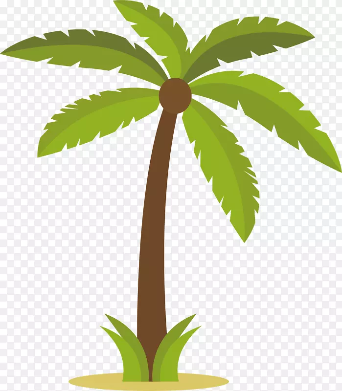 绿色椰树植物插画