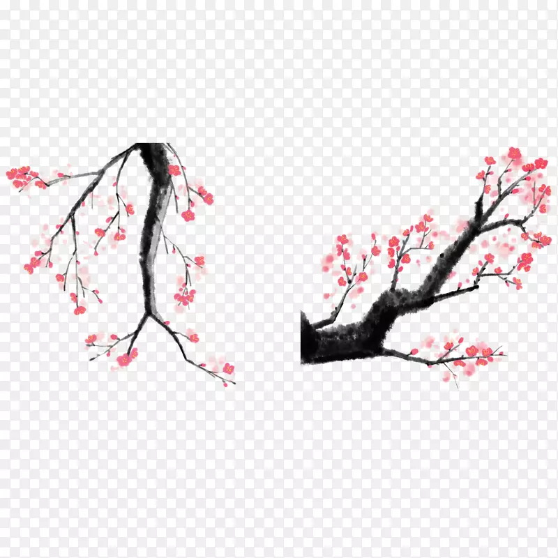 寒冬梅花卡通素材