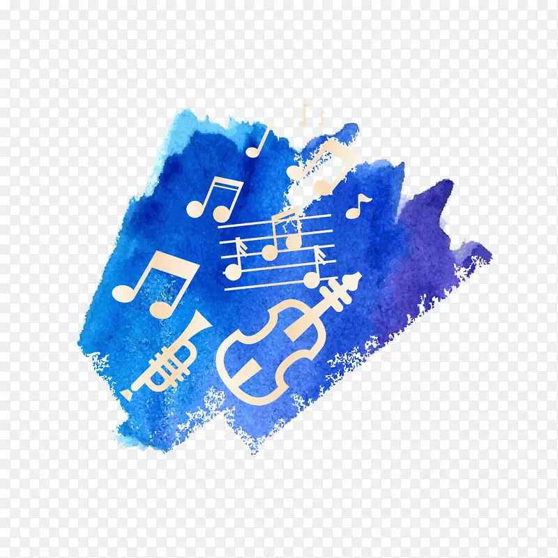 蓝色创意音乐旋律设计素材
