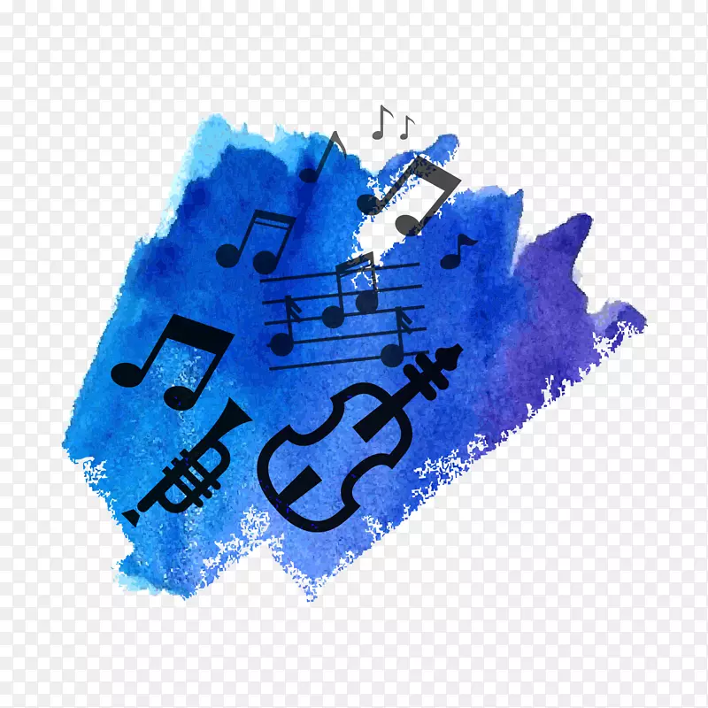 蓝色创意音乐旋律设计素材