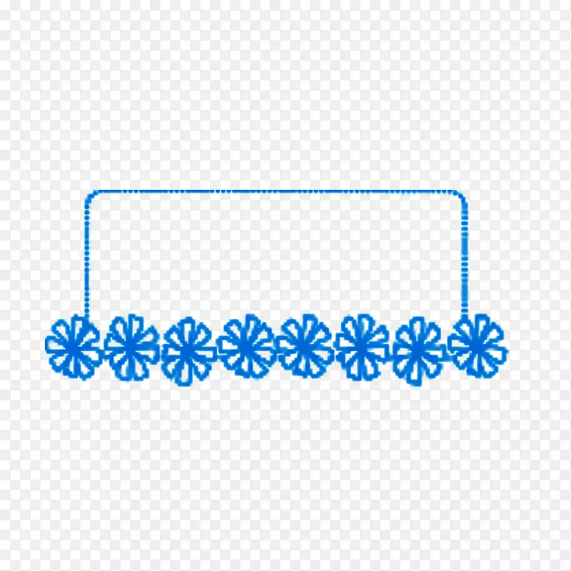 花朵蓝色框架粉笔图案