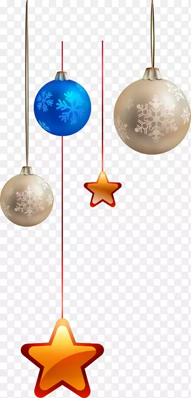 圣诞节蓝色雪花吊球