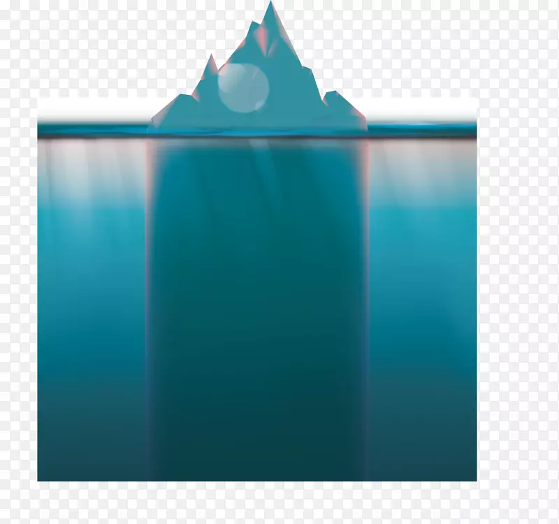 具有漂浮冰山的蓝色扁平化海洋矢