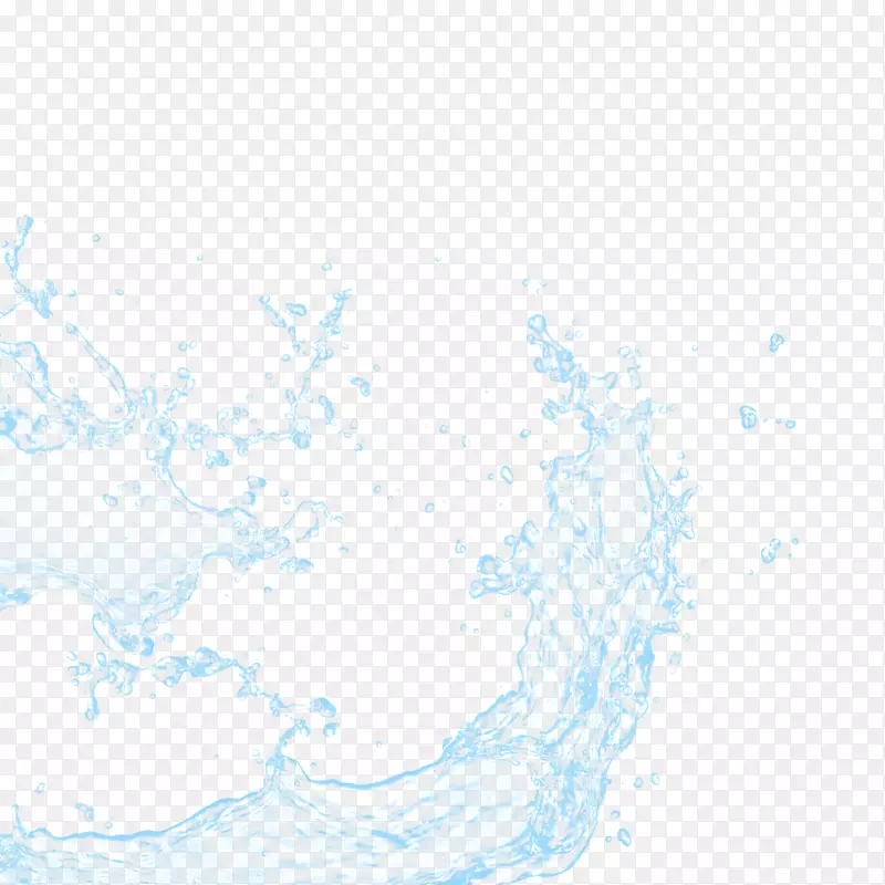 浅蓝色喷洒的水