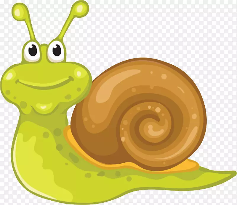 卡通动物可爱的蜗牛