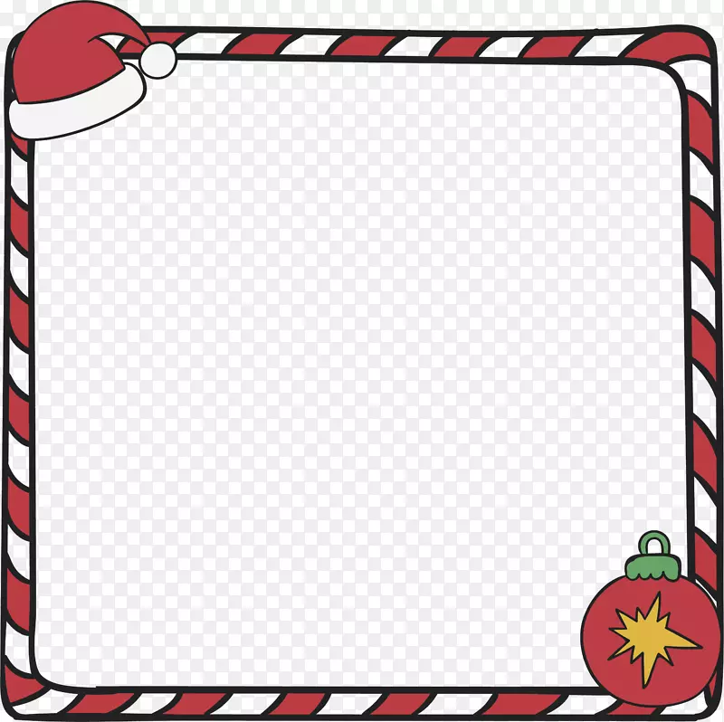 圣诞节卡通红色条纹边框