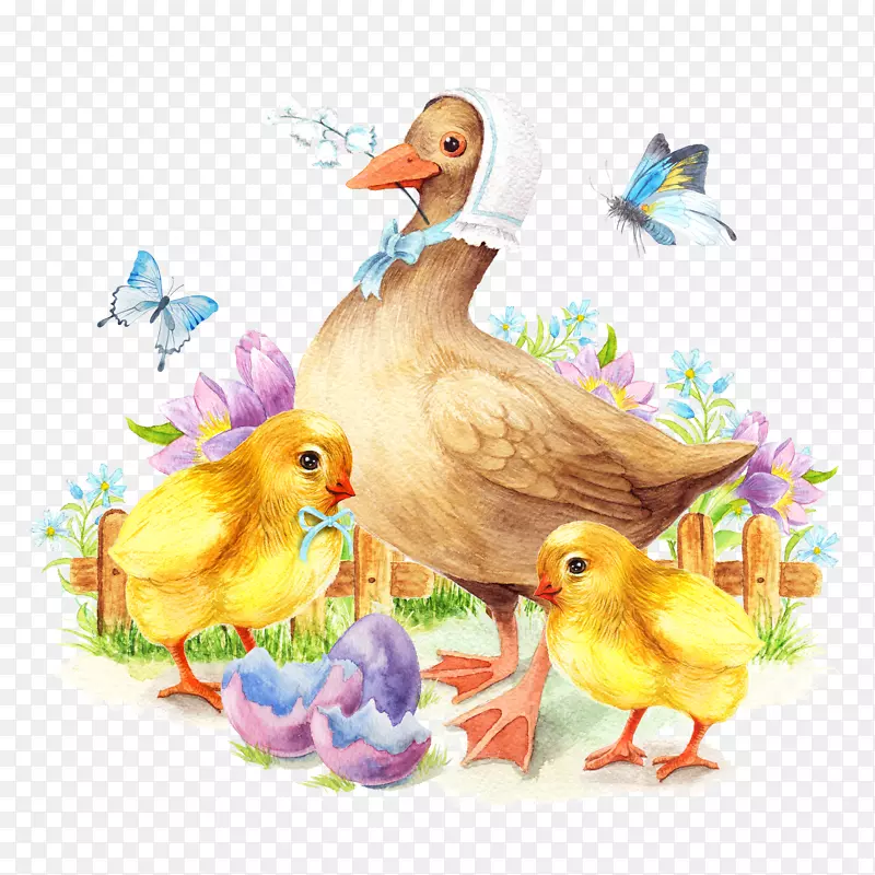 卡通可爱小动物装饰动物头像鸭子