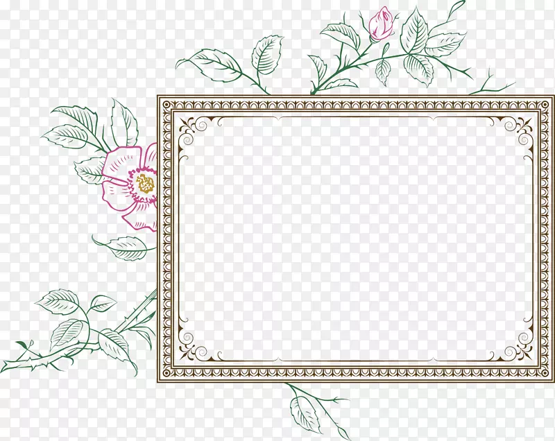 创意边框矢量手绘花卉边框素材