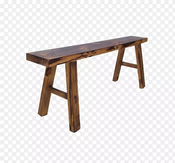 棕色长方形木板凳素材