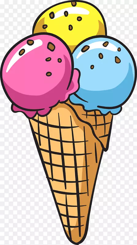 彩色冰淇淋球矢量图