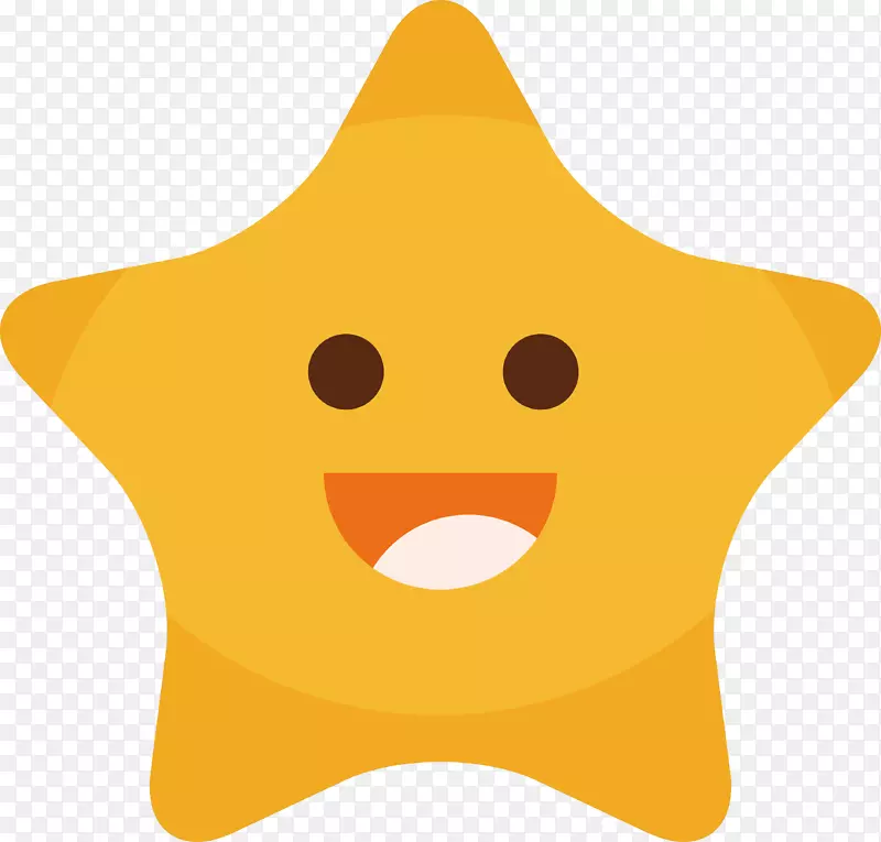 手绘卡通黄色星星矢量素材
