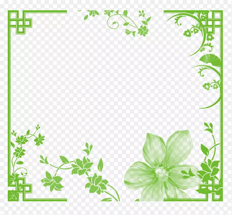 绿色清新植物边框