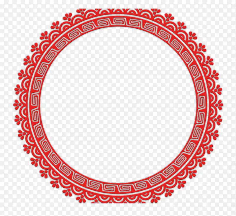 红色花边圆环装饰