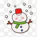 小雪人在雪中