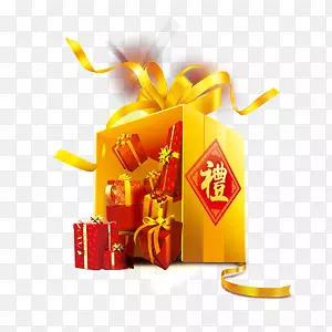 金色礼盒喜庆素材PNG图片素材下载_图片编号yrmjxalq-免抠素材网