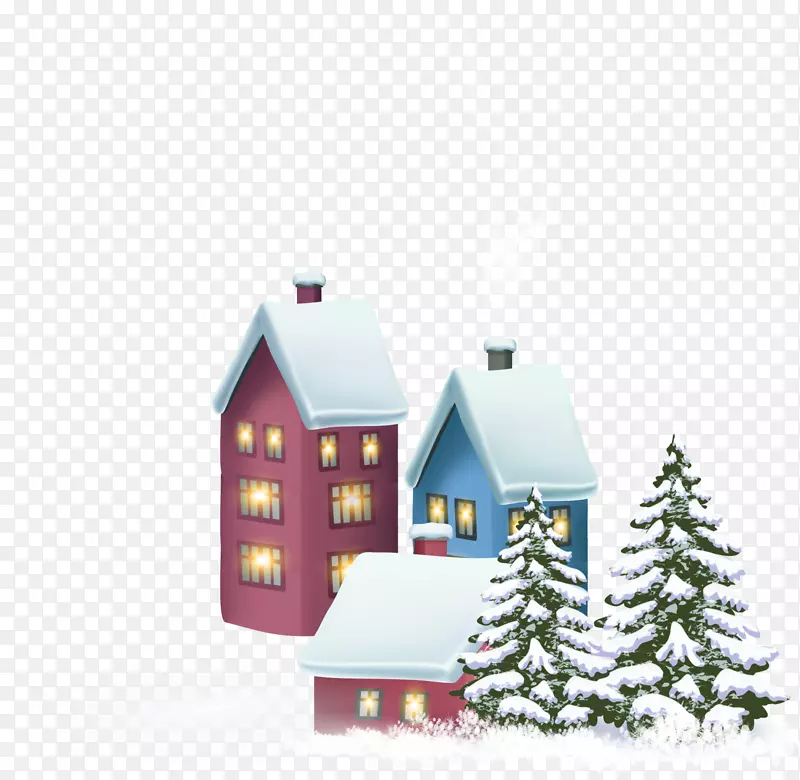 冬季多彩乡村房屋