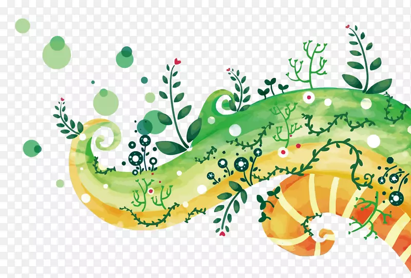 矢量绿色树藤