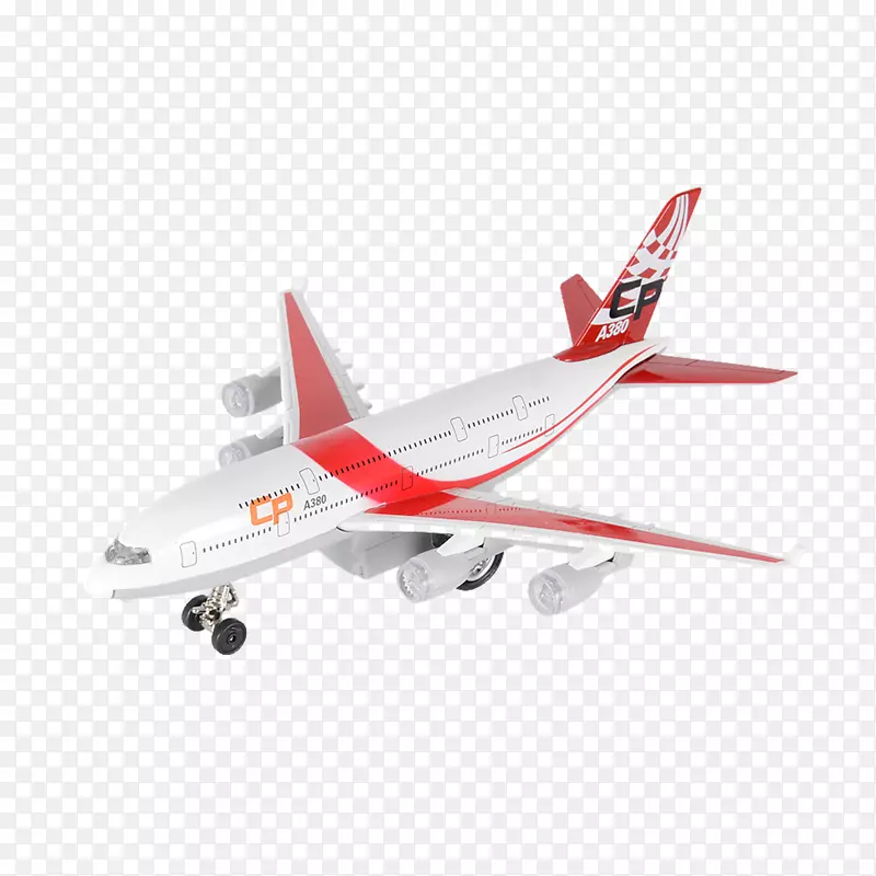 红色飞机模型海报