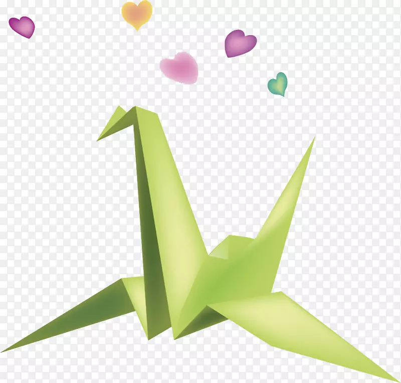 绿色千纸鹤