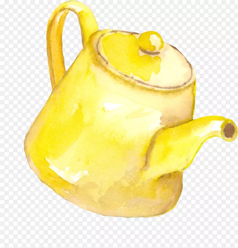 黄色水壶手绘简图