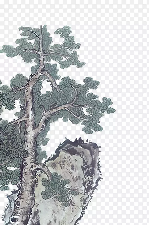 国画松树素材图片