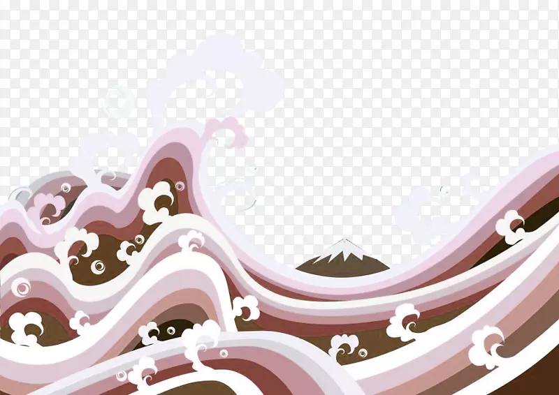 棕色中国风海浪边框纹理