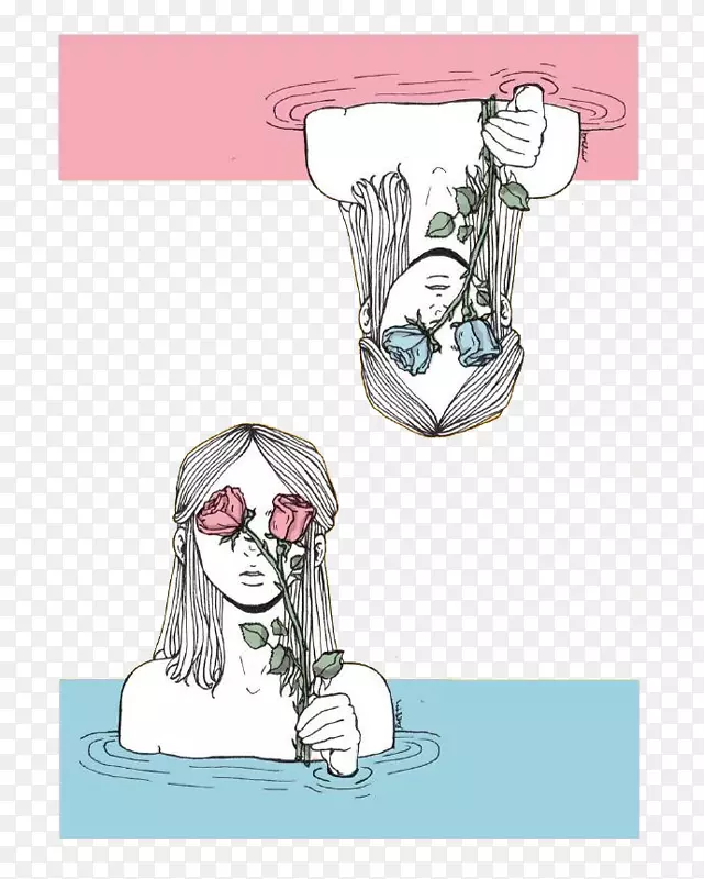 卡通颠倒双胞胎