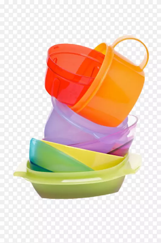 彩色的一堆碗塑胶制品实物