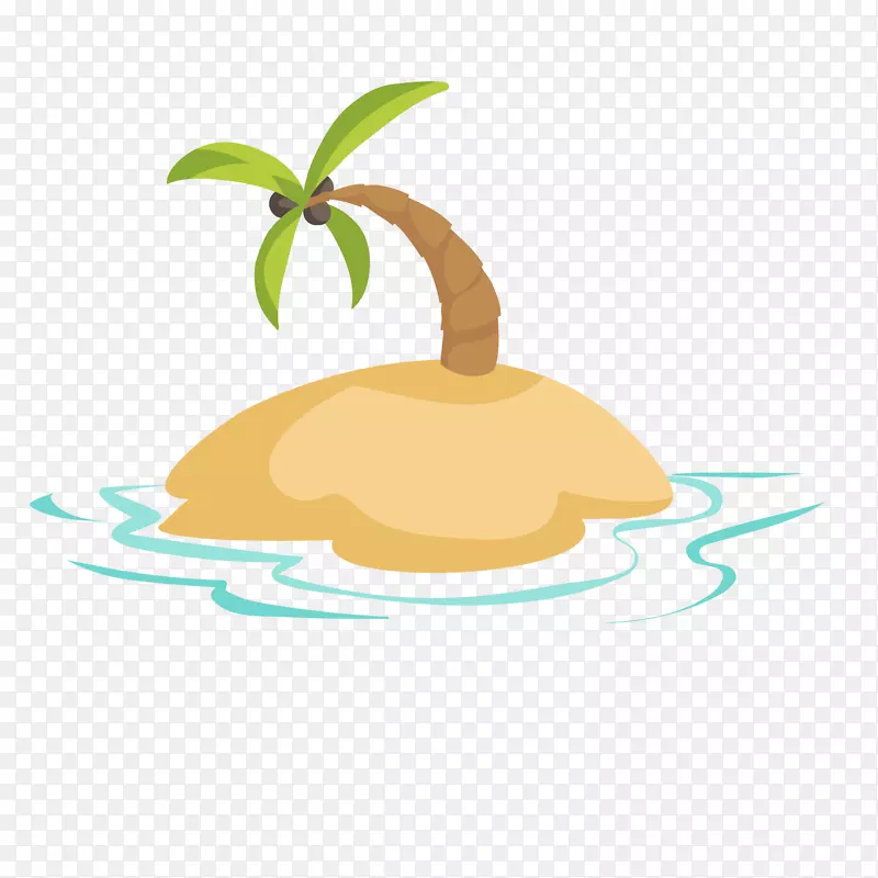 沙滩上的椰子树矢量图