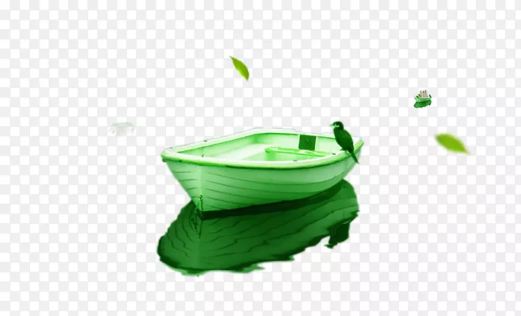 绿色清新小船