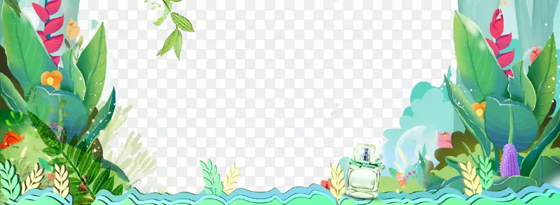 卡通海洋植物banner