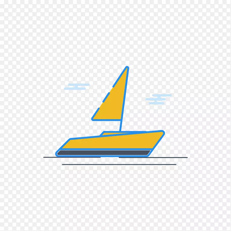 彩色几何帆船卡通图标