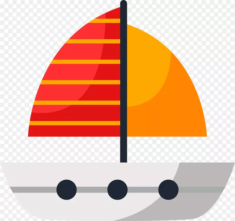 可爱小船帆船装饰图案