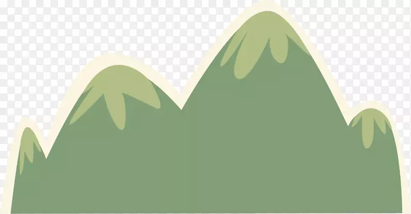 矢量图几座绿色的山峰