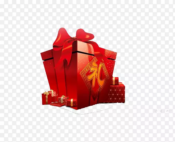 新年大红礼物盒