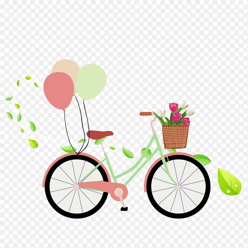 青春可爱粉色单车