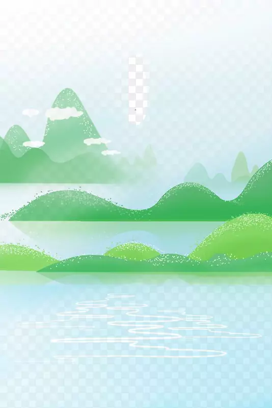 春天山峰绿色原野
