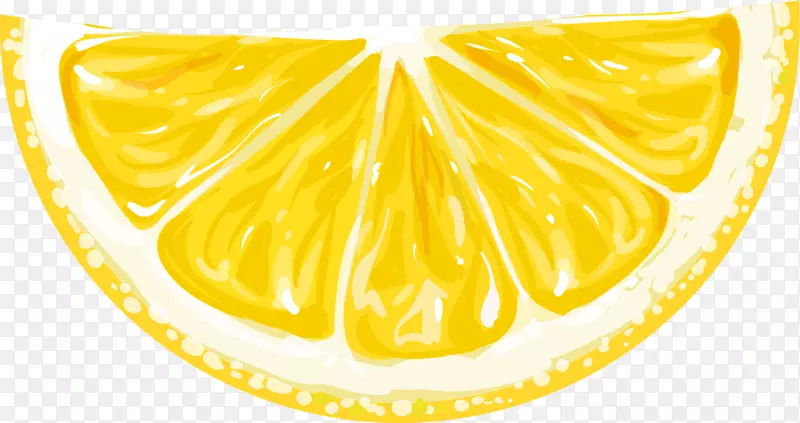 黄色扁平水彩柠檬