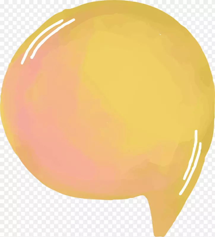手绘圆形黄粉色气泡